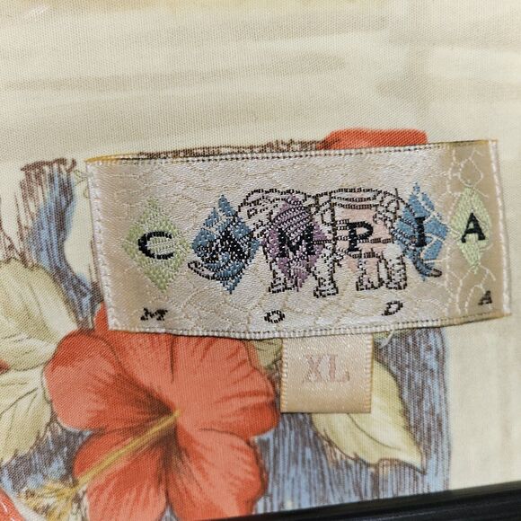 Vintage Campia Moda Hawaiian Shirt Mens Sz XL Short Sleeve Geometric 100% Cotton - Picture 2 of 8